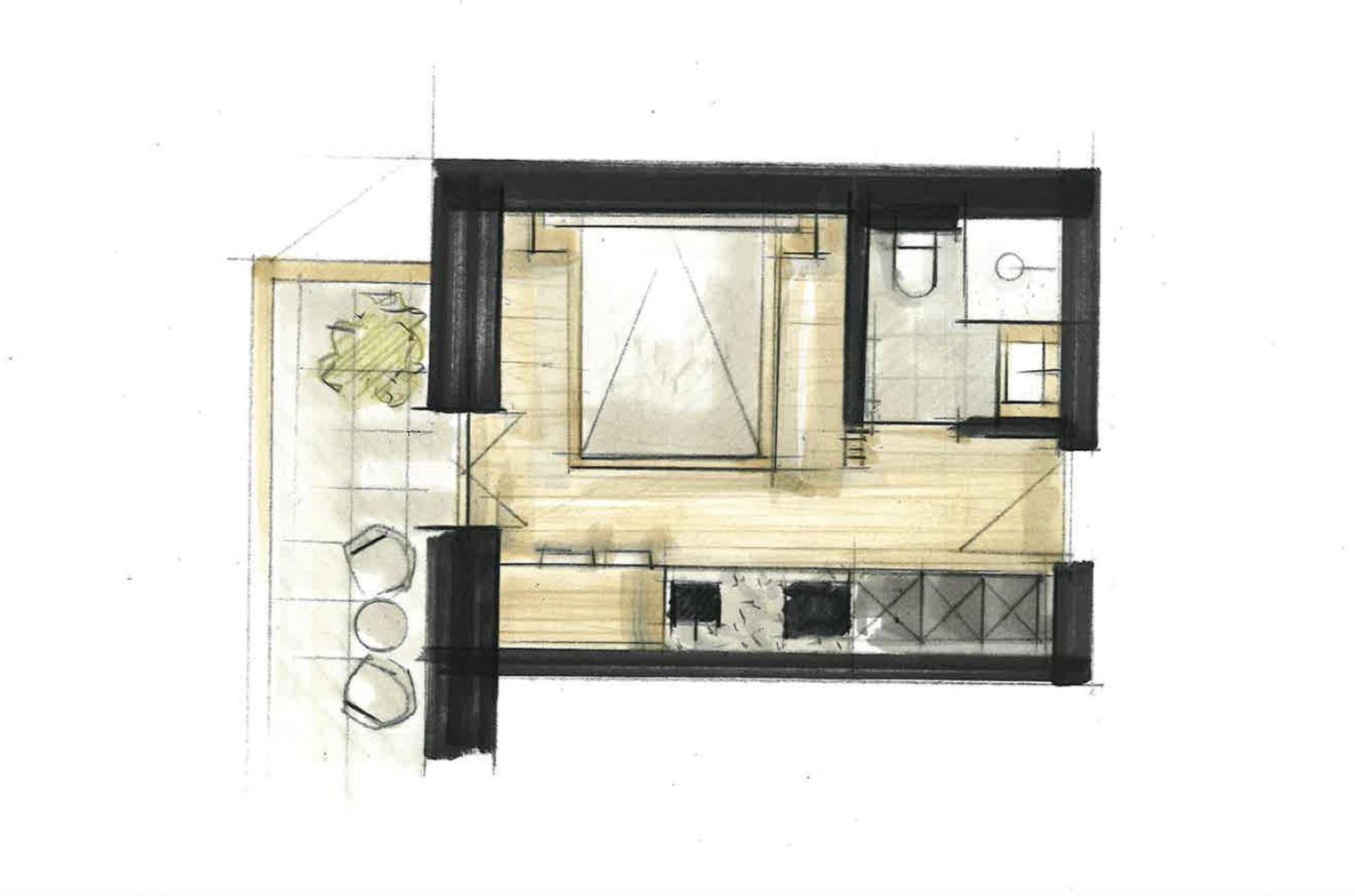 Apartment mit 1 Schlafzimmer und Balkon